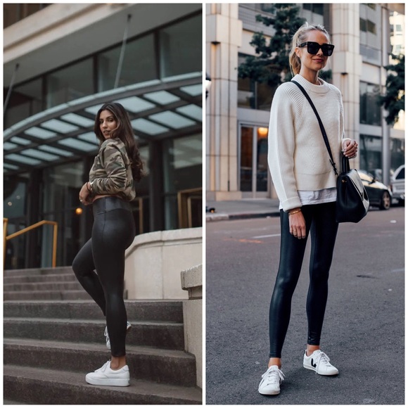 SPANX faux leather legging in black - Picture 4 of 14